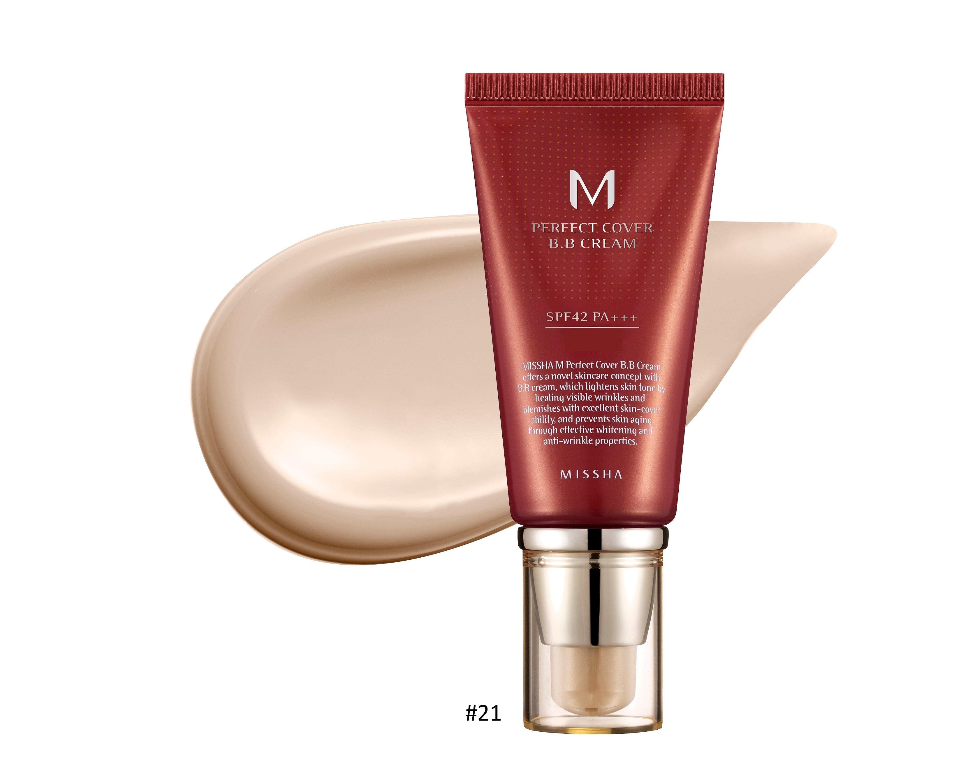 MISSHA - M Perfect Cover BB Cream No.21 Light Beige SPF42 / PA +++ 50ml