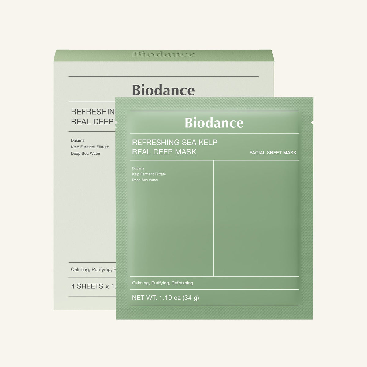 Biodance Refreshing Sea Kelp Real Deep Mask 1box 4 pcs
