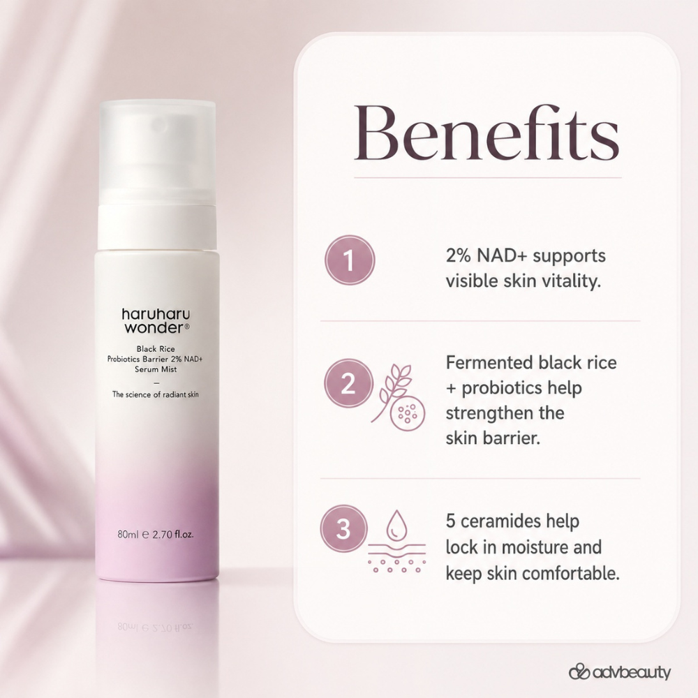 Haruharu Wonder Black Rice Probiotics Barrier NAD+ Serum Mist 80 ml