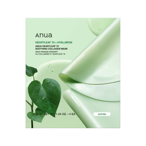 Anua Heartleaf 70 Soothing Collagen Mask 4EA