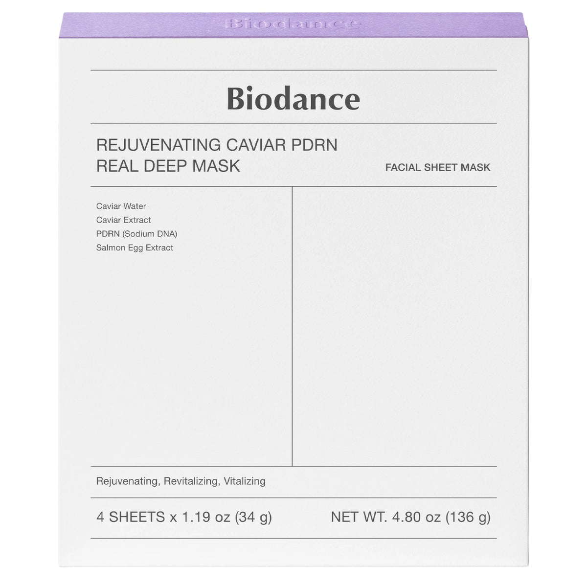 Biodance Rejuvenating Caviar PDRN Real Deep Mask 4 pcs