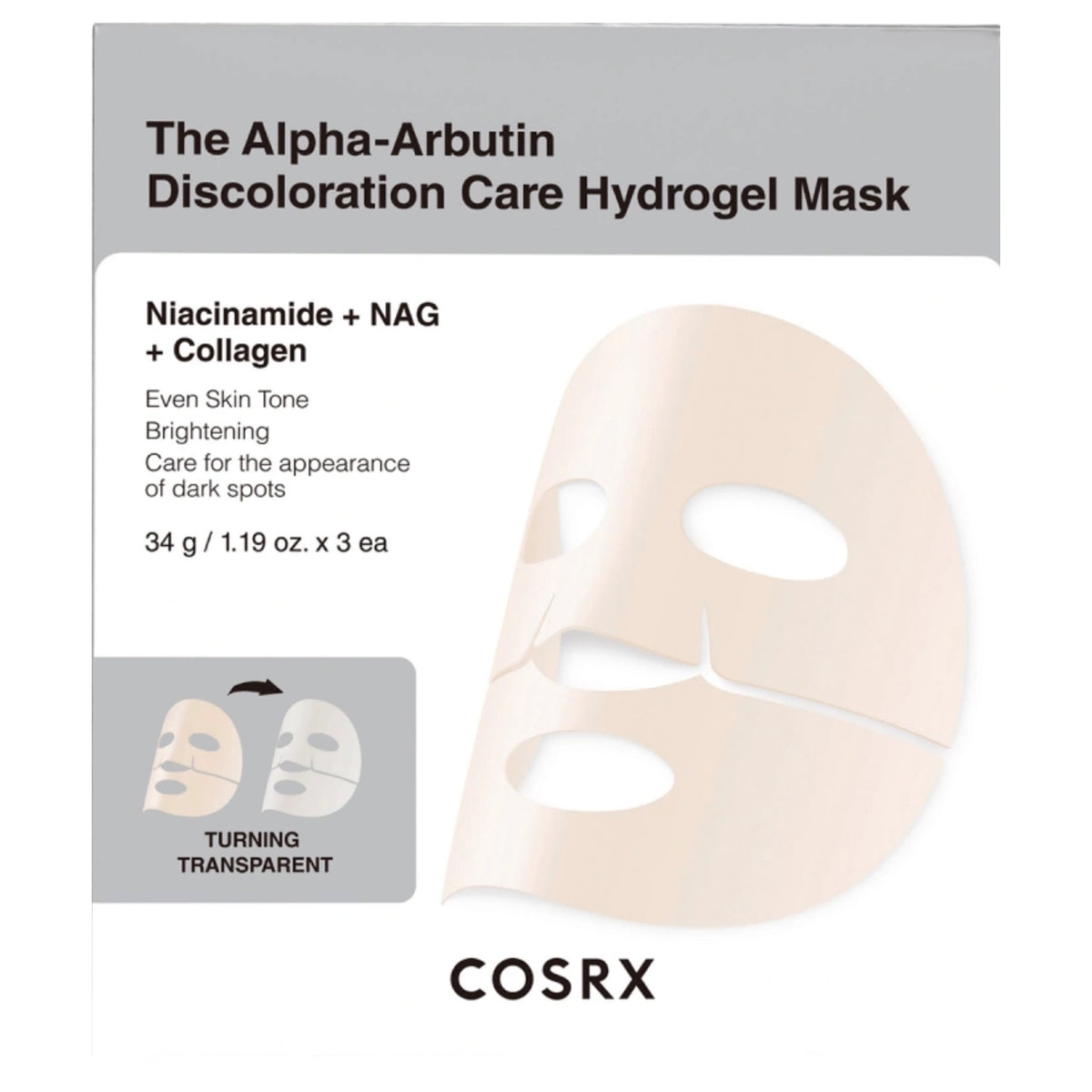 Cosrx Arbutin Discoloration Hydrogel Mask 3 pcs